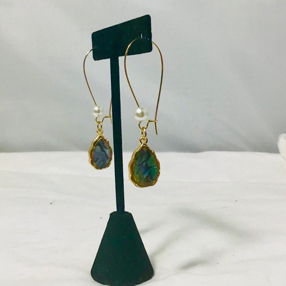 Teal Tie Dye Illusion earrings